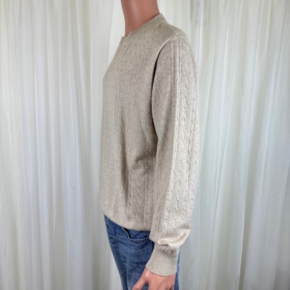 Men's I Levrieri Cashmere & Silk Cable Knit Sweater Sz Large - Picture 6 of 11